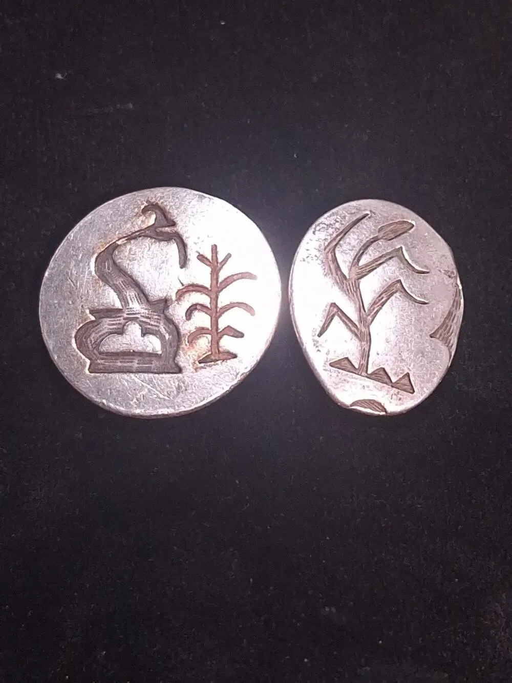 Vintage Hopi Crafts HC Sterling Silver Key Holder Clips Bennett C-31 Pair Native